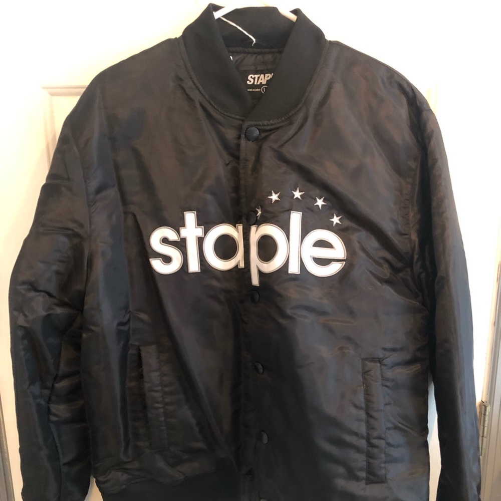 Black Staple satin jacket size large